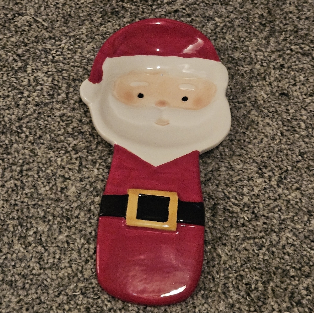 Holiday Time Santa Claus Spoon Rest - Red and White